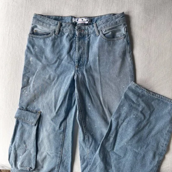 Off-White Painted Toybox Extralong Cargo Jeans - Picture 7 of 13